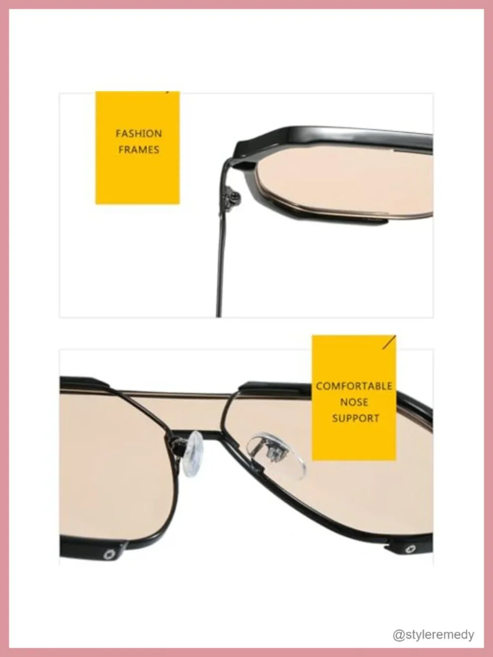 Oversized Square Vintage Punk Sunglasses UV400 Shield Eyewear Unisex
